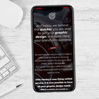 Website design mockup for design company