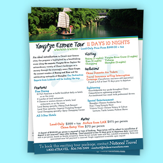 Flyer for Yangtze travel event